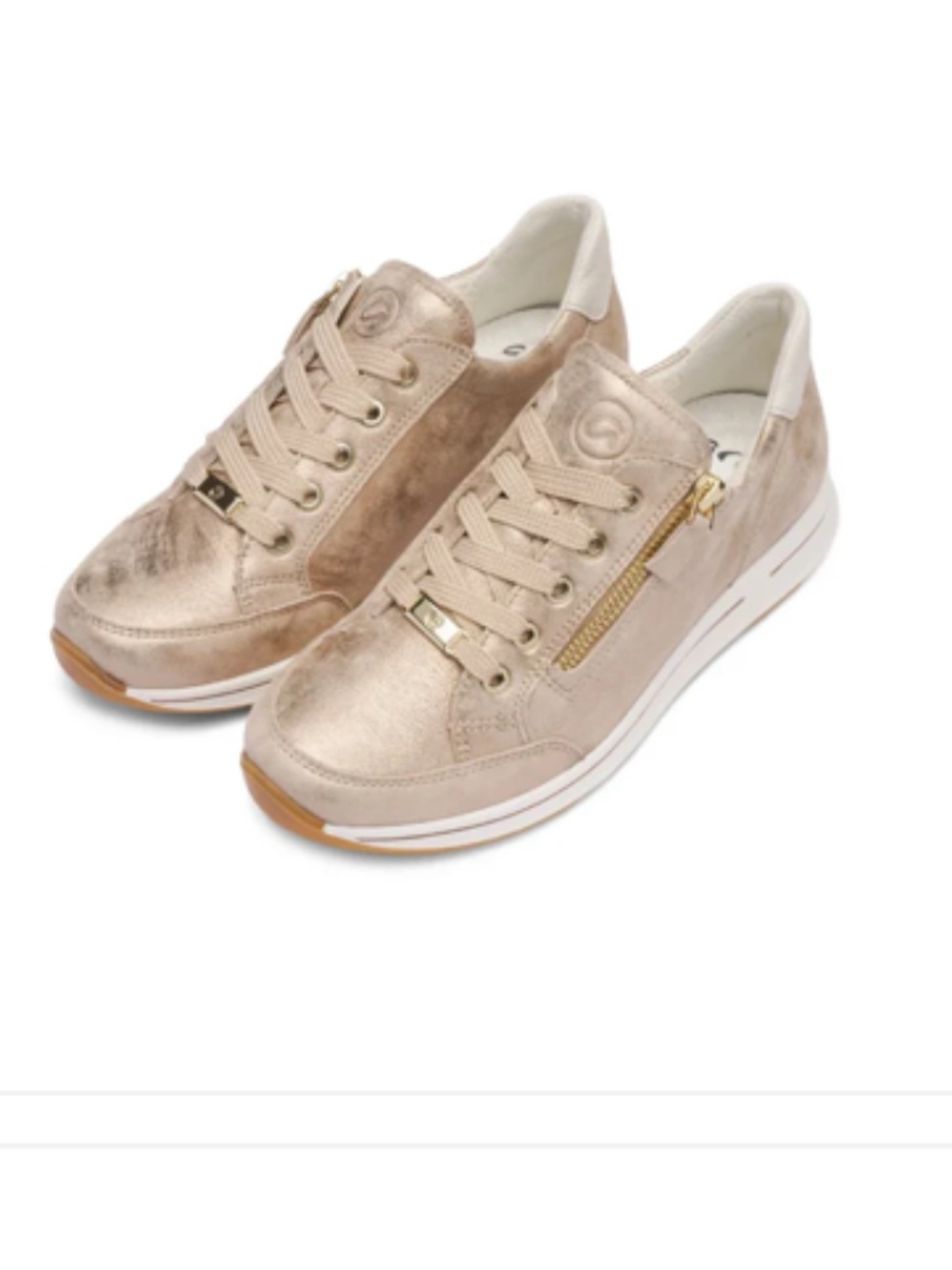 Ara Oleanna Side Zip Sneaker in Shell/Cream